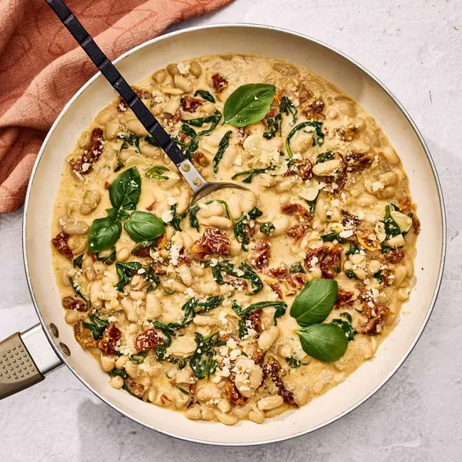 عکس غذا: اسکلیت لوبیای سفید و اسفناج Marry Me