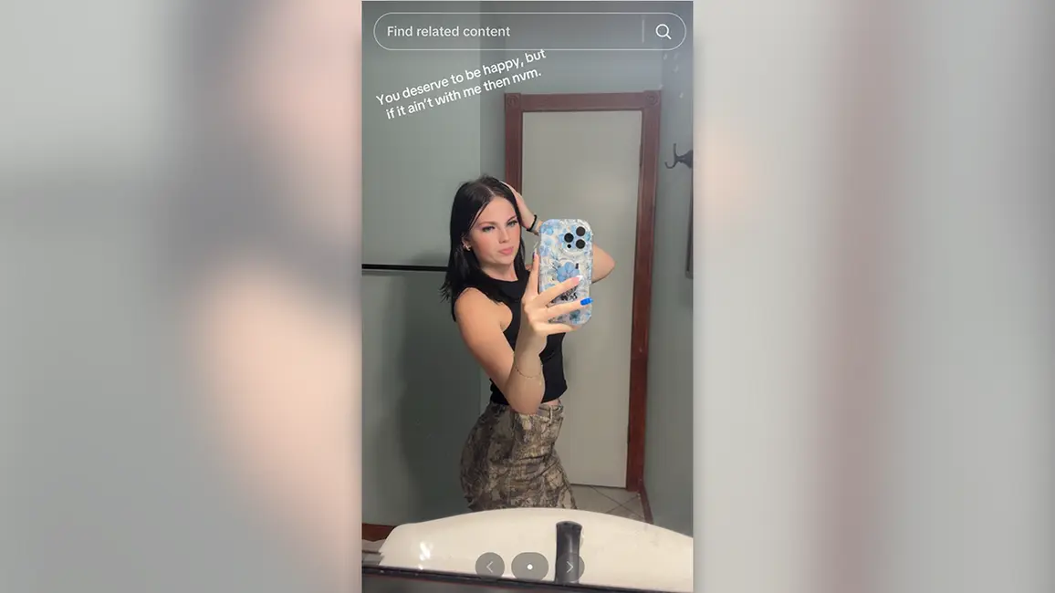 تصویر ثابت پست نهایی رمزآلود ۱۸‑ساله آنا کپنر در تیک‌توک که هشت روز پیش از یافتن او به عنوان مرده بر روی کشتی کروز منتشر شد