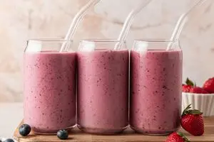 عکس یک رسپی از اسموتی توت و کفیر